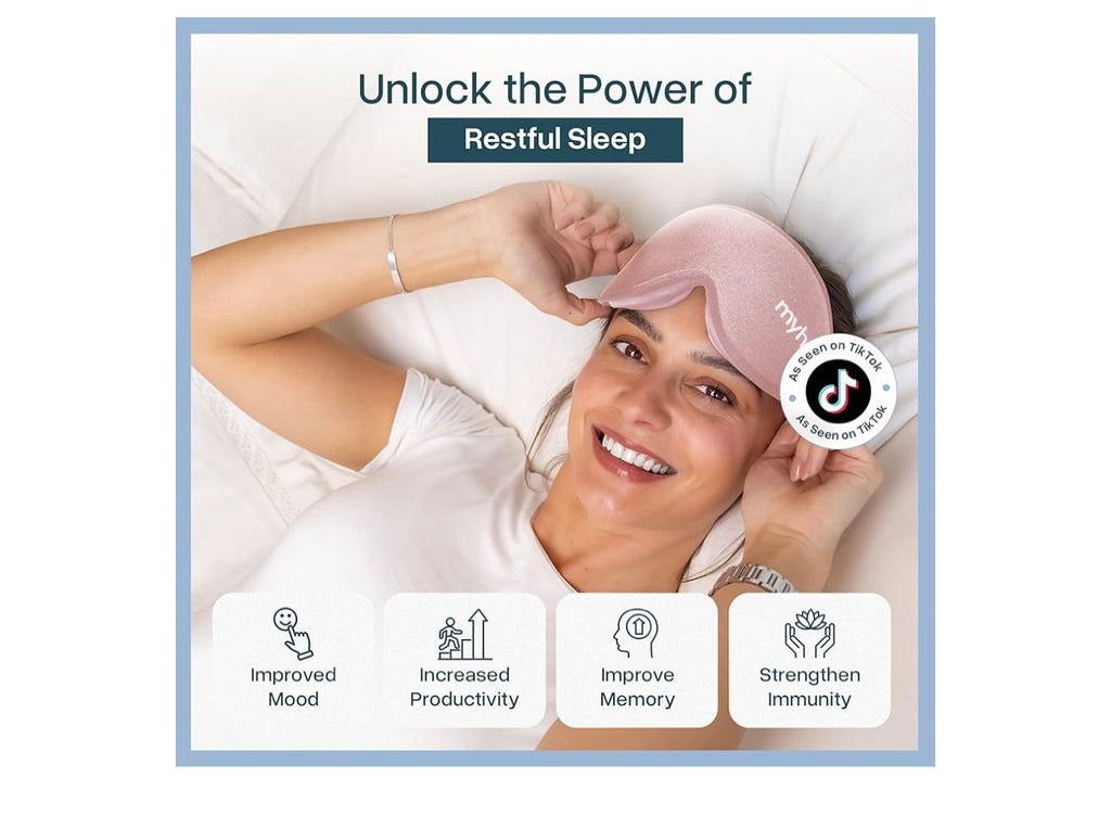 3D Ergonomic Sleep Mask – 100% Light Blocking, Zero Eye Pressure – Perfect for Side Sleepers and Migraines