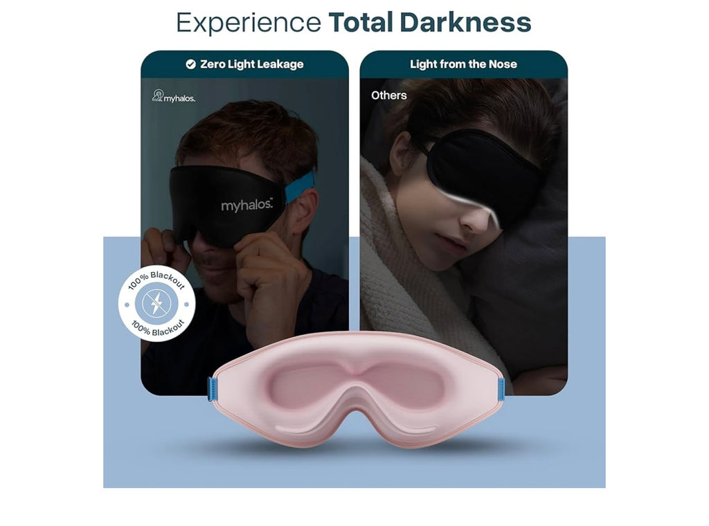 3D Ergonomic Sleep Mask – 100% Light Blocking, Zero Eye Pressure – Perfect for Side Sleepers and Migraines